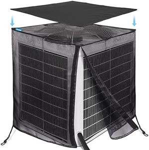 Joiish Air Conditioner Cover for Outside Units, 32'' x 32'' x 36" Full Mesh with 600D Detachable Waterproof Top, All Seasons Outdoor Central AC Protector Against Leaves, Weeds, Cottonwood and Debris