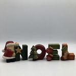 Vintage CMI Henton Noel Christmas Decor Letters Santa Tree Mittens Stocking
