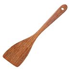 Kunovo Wooden Spatula for Non Stick Cookware,Wood Utensils Set for Cooking,Long Handle Flat Frying Inclined Spatula,Healthy (A1-13" x 3.1")