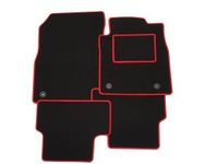 TAILORED TO FIT FORD PUMA MILD HYBRID - FULL SET OF TAILORED LUXURY INTERIOR FLOOR CAR CARPET MATS - BLACK MAT + RED EDGING