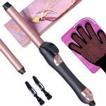 LANDOT Automatic Rotating Curling Iron 1-inch: Auto Hair Curler Long Barrel for All Hair Types - Easy-to-use Ceramic Curling Wand - Salon Quality Curls and Waves - Adjustable Temperature Dual Voltage