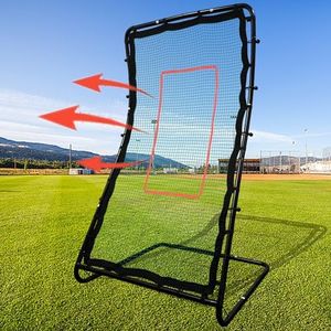 Doublehorse Baseball Rebounder Net - 42" x 72" Softball Pitch Bounce Back Netting Trainer for Outdoor Indoor Sports Field for Adults Youth Coach Player