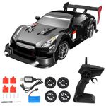 KERBRO 1/16 Rc Drift Car – High-Speed Remote Control Car With Led Lights, 2.4Ghz, Rechargeable Battery, Drift Tires – Hobby Grade Rc Car For Kids & Adults, Black