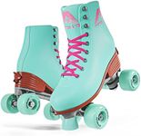 APOLLO Roller Skates Women - Retro Skates for Women and Girls - Size Adjustable Womens Quad Skates with High Heel - Rollerskates Adult Women - Disco Quads - Lagoon M / 3-6