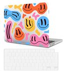 Case Shell Compatible with MacBook Air 13 Inch Cover 2018 2019 2020 Model A2337 M1 A2179 A1932, Thin Plastic Hard Case and Keyboard Skin Cover for Mac Air 13.3 Inch, Colour Smile