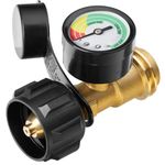 CALPOSE Propane Tank Gauge, 3 Colors Coded Universal for Cylinder, Grill, Heater, RV Camper and More, 5-40 Pound LP Tank Gas Level Indicator, QCC1 / Type 1 Connection