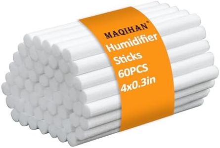 60PCS Humidifier Stick Filter Refill - Mini Humidifier Filter Sticks Air Diffuser Pure Wicks Refill Cotton Filter Sticks Replacement Wicks for Small Portable Humidifier Diffuser in Office Bedroom Home