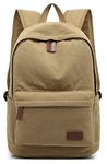 KAYOND Casual Style Lightweight canvas Laptop Bag/Cute backpacks/School Backpack, Khaki, 15.6, Laptop