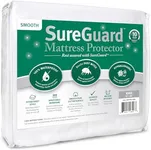 SureGuard King Size Mattress Protector - 100% Waterproof, Hypoallergenic - Premium Fitted Cotton Cover - Smooth