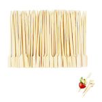 50PCS Bamboo Skewers for Appetizers,Bamboo Cocktail Stick Yakitori Skewers Barbecue Skewers,Bamboo Paddle Skewers Wooden Paddle Sticks Barbeque Skewers Cocktail Picks for Grill Party,Mini Food Sticks