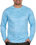 The American Outdoorsman Men's Lightweight UPF 50+ UV Sun Protection Outdoor Long Sleeve Quick Dry Graphic Shirt (Pool, XXL)