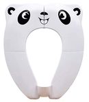 [Upgrade Version] Foldable Potty Seat - RIGHTWELL Travel Toilet Seat, Toilet Training Seat Portable Toilet Seat Toddler PP Material with Carry Bag (White)