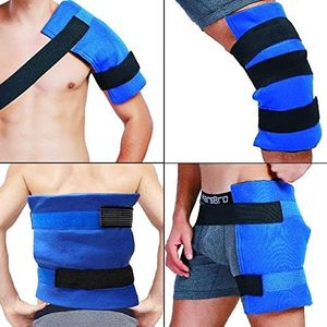 WORLD-BIO Large Gel Ice Pack & Wrap for Injuries Reusable, Hot Cold Therapy Ice Pack for Swelling, Bruises, Pain Relief for Hip Surgery, Knee Injuries, Back Pain, Shoulder Aches - 11" x 14" Blue