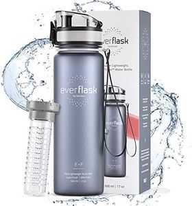 Gourde Tritan EVER FLASK + Fruit Infuseur 1l 500ml | Sans BPA, Léger, Anti-Fuite | Bouteille d'eau Reutilisable Sport Ecole Université Fitness Vélo Camping Randonnée - Enfant Adulte | Water Bottle