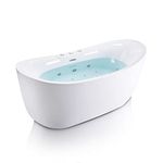 WOODBRIDGE B-0034/BTS1611 71" x 31.5" Whirlpool Water Jetted and Air Bubble Freestanding Bathtub