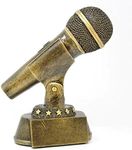 Microphone Trophy, Gold - Mic Drop Award - 7 Inch Tall - Customize Now - Decade Awards