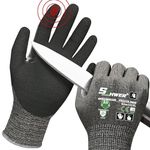 Schwer Cut Resistant Gloves Level 9, Touchscreen, Sandy Nitrile Coated Safety Work Gloves With Grip, for Handle Glass, Detect Metal, HVAC, Warehouse, Construction,Wood Work, Automotive,Black 1 Pair,M