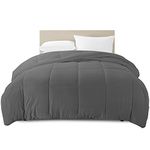 Clara Clark Comforter - All Season Down Alternative Bedding Comforter/Duvet Insert, Ultra Soft, Box Stitched. King Size, Gray