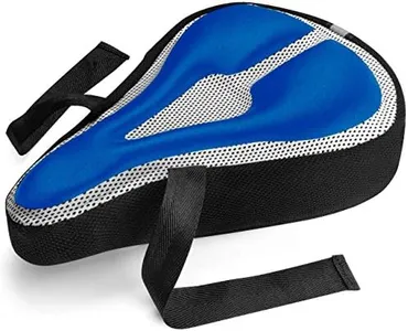 Roam Bike Seat Cushion Cover - Padded, Comfort Gel Bicycle Pad for Mountain, Road, Cruiser, Exercise, Spin, or Stationary Bikes - Saddle Bike Seat Cover for Adult Men & Women - Blue