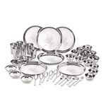 Neelam Stainless Steel 24 Gauge Laser Etching Dinner Set 42 pcs Silver