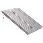 HOMCOM 3ft Textured Aluminum Folding Wheelchair Ramp, Portable Threshold Ramp, for Scooter Steps Home Stairs Doorways