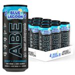 Applied Nutrition ABE Pre Workout Cans - All Black Everything Energy + Performance Drink, ABE Carbonated Beverage Sugar Free with Caffeine (Pack of 12 Cans x 330ml) (Blue Lagoon)