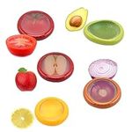 Yoboamic 5 PCS Silicone Avocado Saver and Tomato Holder, Reusable Fruit and Vegetable Storage Containers Set, Refrigerator Vegetable Fruit Crisper, Garlic, Lemons, Onion, Avocado Storage