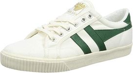 Gola Men's Tennis Mark Cox Suede Trainers, Off White Off White Dark Green Wn, 7 US