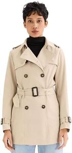 Orolay Women's Double Breasted Trench Coat Windbreaker Jacket with Belt Khaki Small