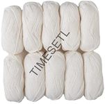 TIMESETL Acrylic Wool 4 Ply Yarn For Crochet And Knitting (Pack Of 6, Off-White), 100 Gram