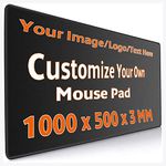Custom Large Gaming Mouse Pad, Personalized Stitched Edges Mouse Mat with Your Image & Text, Office Desk Supplies 100x50cm