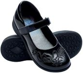 Disney Lilo and Stitch Shoes | Girls Black Shoes | School Shoes for Girls | Official Stitch Merchandise | Black 12
