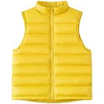 Happy Cherry Boy Girl Padded Vest Winter Puffy Zipper Up Sleeveless Jacket Stand Collar Waistcoat 4-5 Years, Yellow