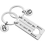 Couple Gifts Keychain for Husband Wife,I Love You Most I Love You More Matching Couple Keyring Set for Him and Her,Couple Lovers Gift Key Ring Valentine's Day Birthday Gifts for Boyfriend Girlfriend