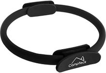 CampTeck U6932 - Double Handled Pilates Ring - Yoga Gym Fitness Exercise Dual Band Circle - Black