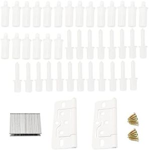 NANSHINE 74 Pieces Plantation Shutter Repair Tool Set,Plantation Shutter Louvers Staples Shutter Replacement Repair Pins, 3 Inches White Butterfly Door Hinges for Windows Tools Supplies