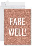 Andaz Press Funny Jumbo Retirement, New Job, Farewell Card Collection Farewell Rose Gold Glitter