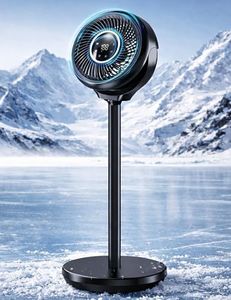 Pedestal Fan for Bedroom, 180° Wide Oscillating & 90° Vertical Tilt, 25dB Ultra Quiet DC Motor Standing Fan with Remote, 15 Speed Settings, 3 Modes, 12H Timer, 15-38" Height Adjustable