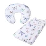 iEvolve Nursing Feeding Pillow Cover for Baby Boy Girl，Cover Only(Pillow & Pad Cover Butterfly Pack of 2)