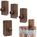 ANFU Large Quilt Clips for Hanging, Tapestry Wall Hanging Clips, Wood Hanging Clips for Rug, Blanket Wall Hanger, Tapestry Holder for Wall for Display and Decorate Tapestry (Walnut, Large-4Pack)