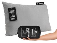 Wise Owl Outfitters Camping Pillow - Foam Travel Pillow for Sleeping in Car, Plane, Hammock - Camping Accessories for Adults and Kids - Travel Essentials - Grey - Small/Medium