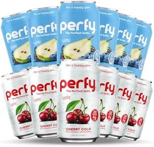 PERFY Caffeine Free Healthy Soda Classics Variety | Real Fruit Juice – Low Sugar Nootropic Drinks with L-Theanine + Turmeric or Ashwagandha | Calming Functional Mocktail Sampler | Sweetened with Stevia & Monk Fruit | Keto + GLP-1 Friendly