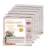 COMFORT WEAVE Cheese Cloths, Grade 100, 20X20 Inch Hemmed Cheesecloth, 100% Unbleached Muslin Cloth - 6 PCS