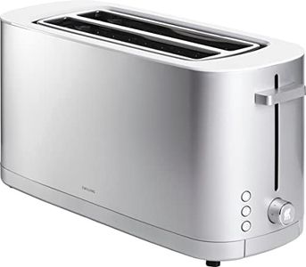 ZWILLING ENFINIGY Toaster mit 3 Automatikprogrammen, 7 Bräunungsgraden und Abschaltfunktion, Langschlitztoaster für 4 kurze oder 2 lange Scheiben, Silber (ohne Brötchenaufsatz)