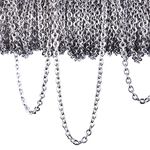 12 Meters Stainless Steel Cable Chain Link Chain Necklace for Jewellery Accessories DIY, Silver Color (2.4 mm)