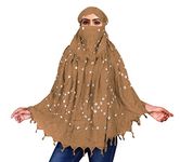 Pamirate Cotton Long Scarf Cum Mask scarves Usable for vehicle Driver, Bandhani Printed Design, Universal Size, For Girl & Women, Breathable Sun Protection Light Weight (Brown)