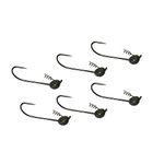 Alichino 1/2oz 5/0 Hook,6 pcs Green Pumpkin Tungsten Shaky jig Head ,Tungsten jig Head for bass