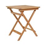 Charles Bentley Wooden, Square, Foldable Table, FSC Certified Eucalyptus Wood, Traditional Design, Oil Coated, Natural Colour, Easy To Clean, Outdoor, Garden, Patio, Friends, Family (74x60x60cm)