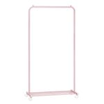 SONGMICS Clothes Rack, Clothes Rail on Wheels, Metal Clothing rail for Bedroom, 74 cm Long Hanging Rail, with Storage Shelf, 2 Lockable Wheels, 35 kg Load Capacity, Jelly Pink HSR130R01