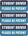 GEEKBEAR Student Driver Car Magnet - Colorful, Reflective, Weather-Resistant - Rectangular 8.7 x 3.5 in (Navy/Blue, 3 Pack)